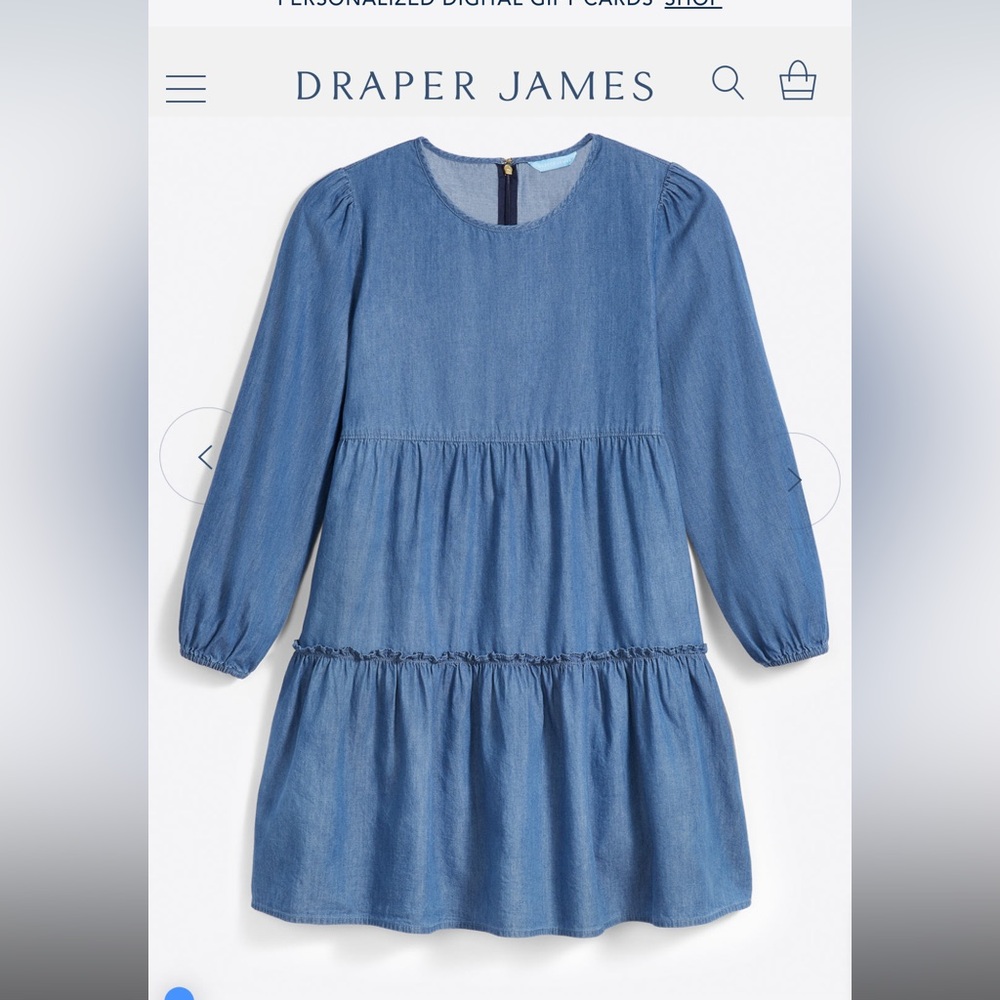 Draper James Tiered Trapeze Dress in Chambray